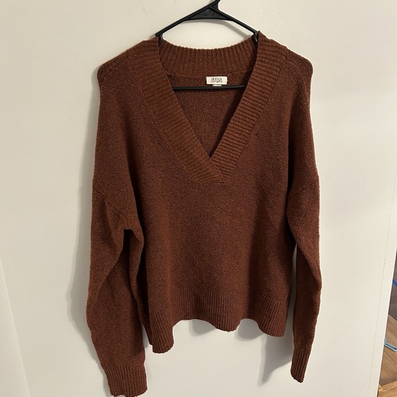Anabaglish Sweaters - A.N.A‎ A New Approach Women's V Neck Sweater Rust Burnt Orange Size Large
